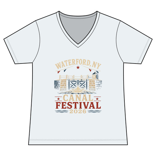 Women's Graphic V‑Neck Tee "Waterford Canal Festival 2026"