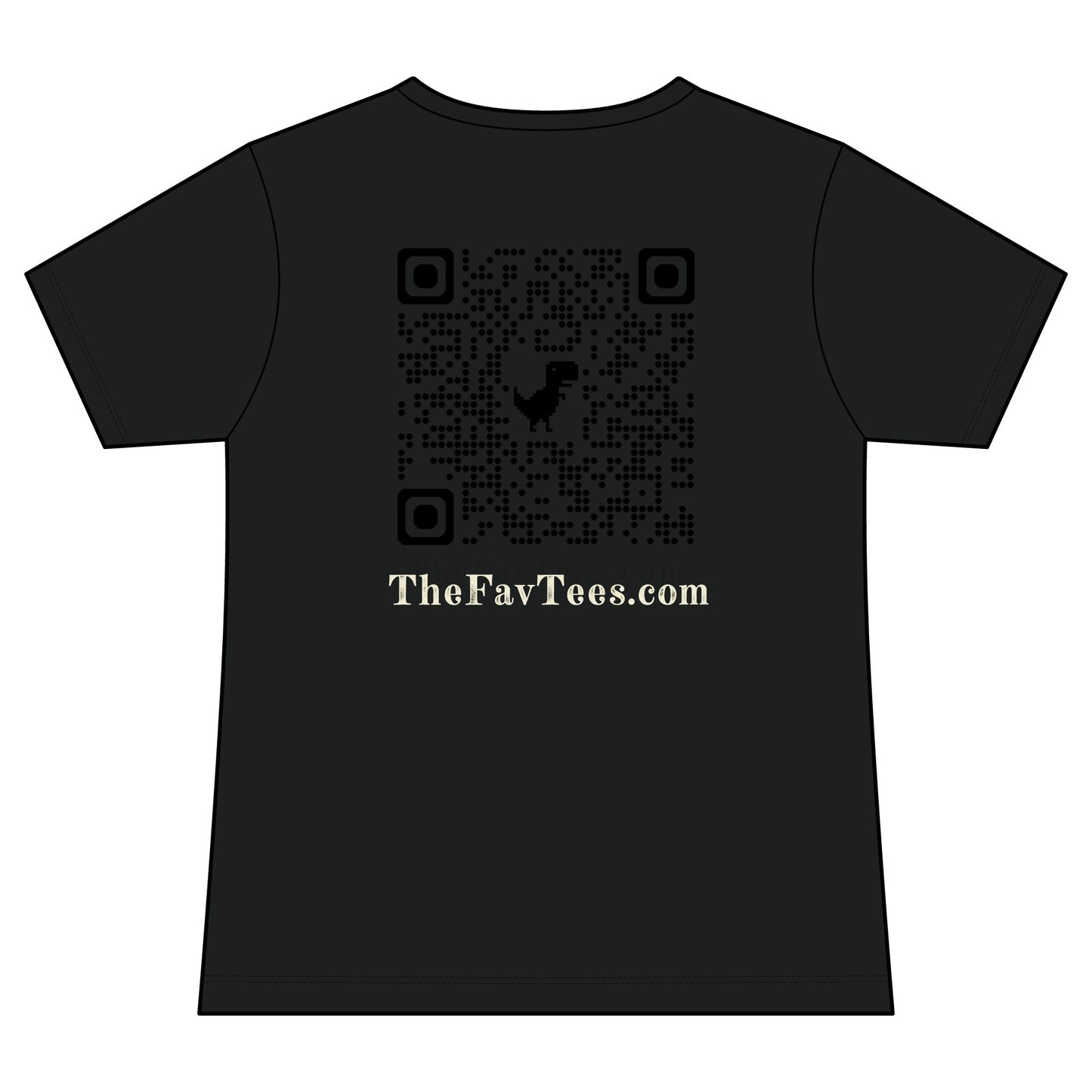 Women's V-Neck Tee - TheFavTees Logo & QR Code