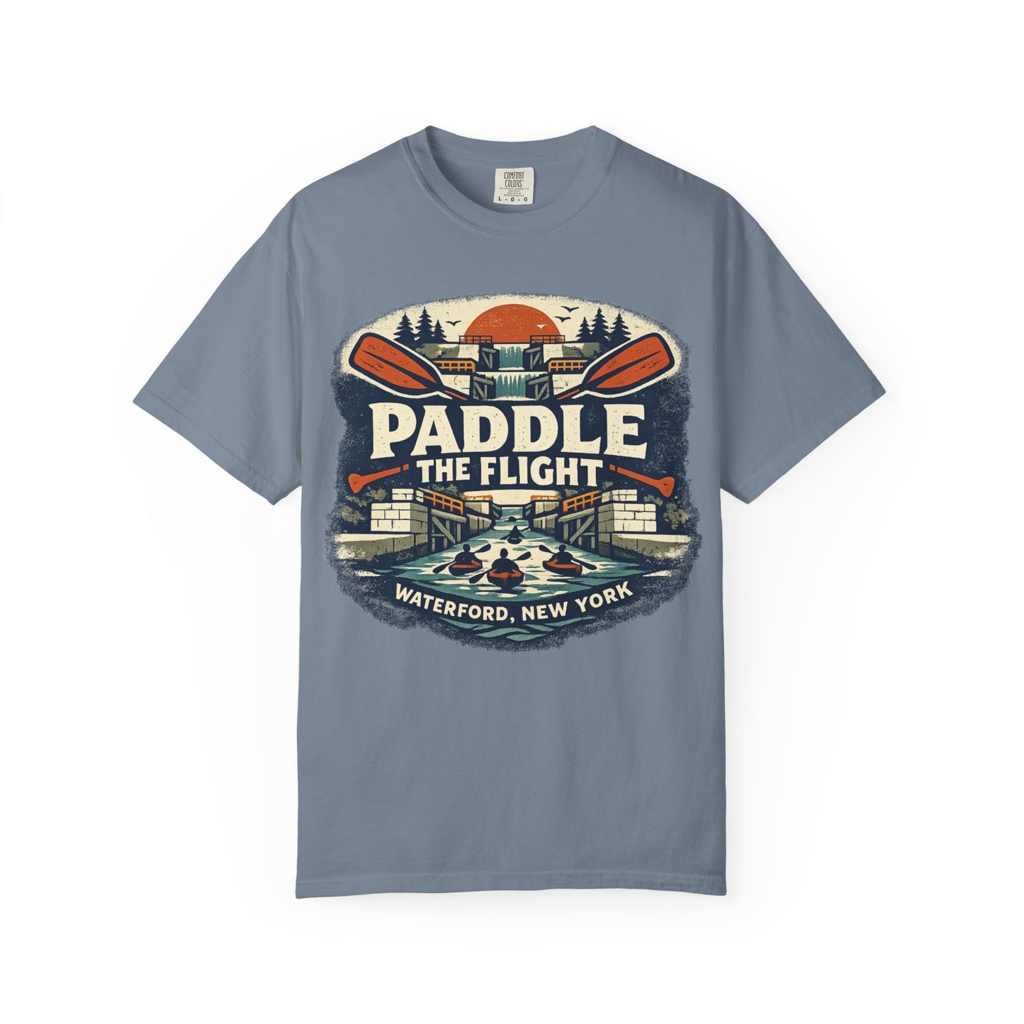 Paddle The Flight T-Shirt - Waterford NY Canoe & Kayak Graphic