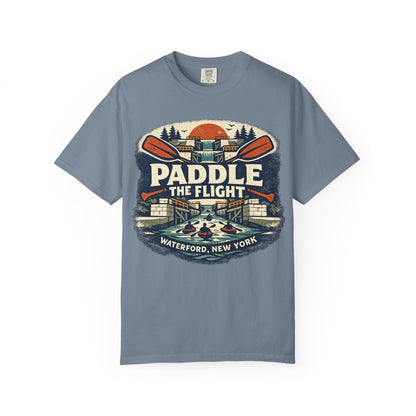 Paddle The Flight T-Shirt - Waterford NY Canoe & Kayak Graphic