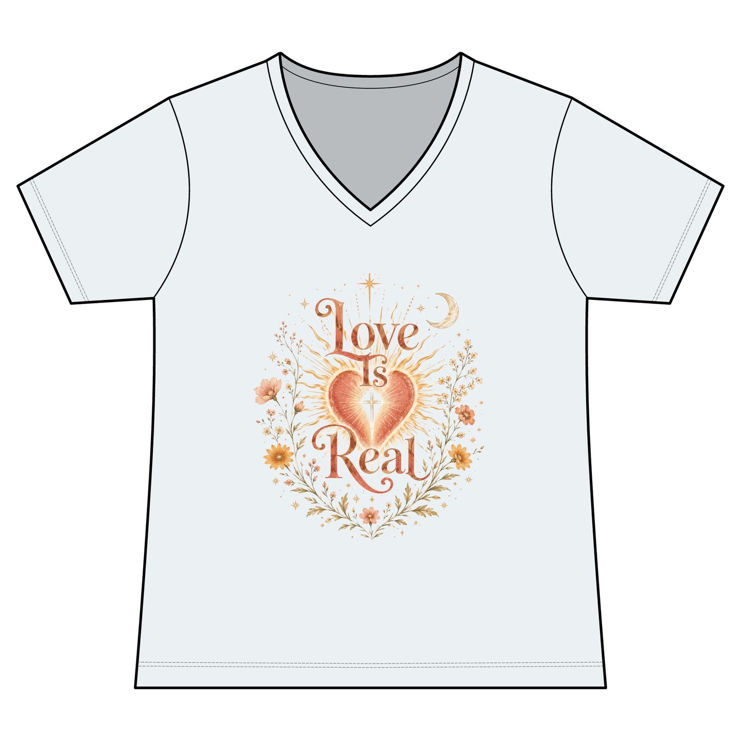 Love is Real Women's V-Neck Tee