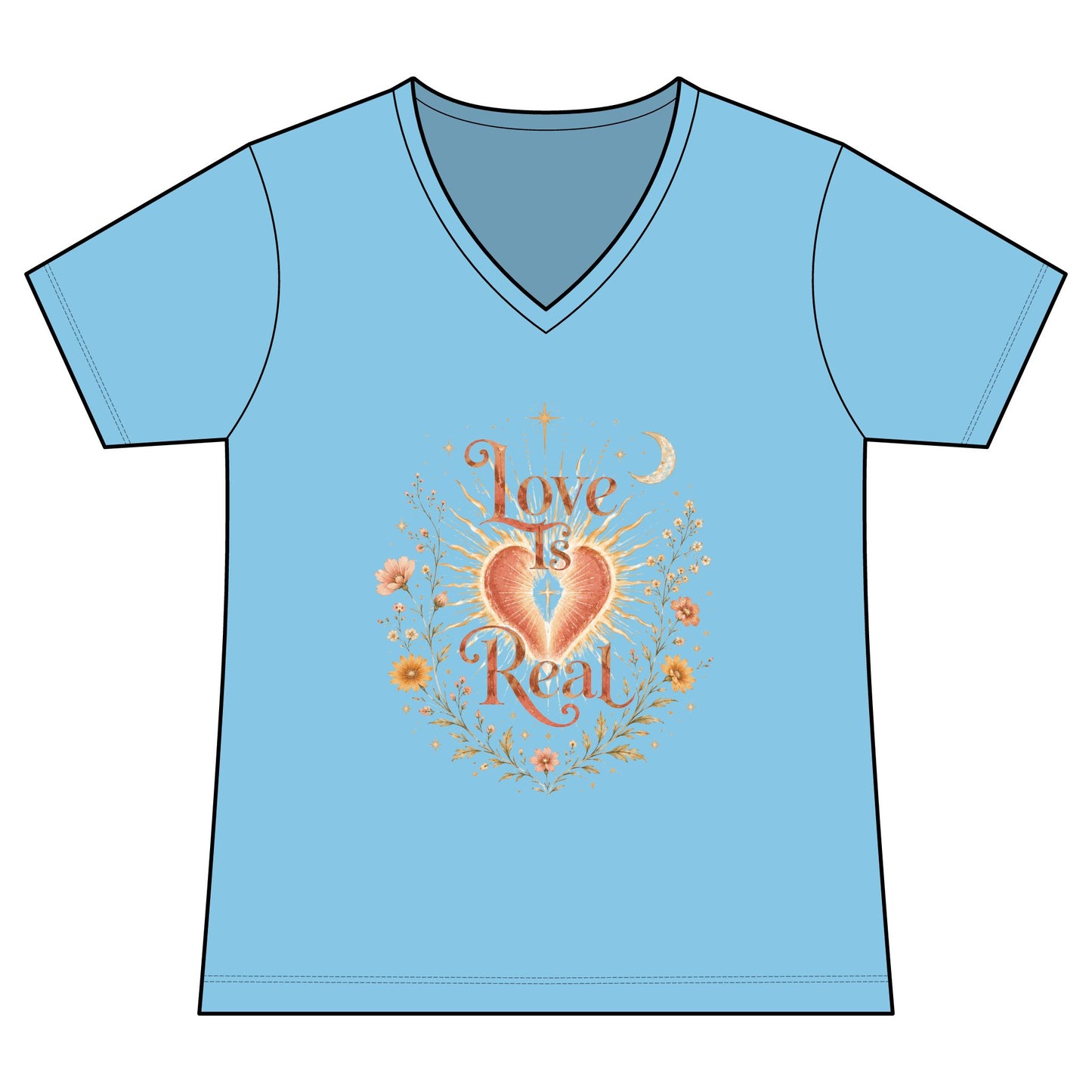 Love is Real Women's V-Neck Tee
