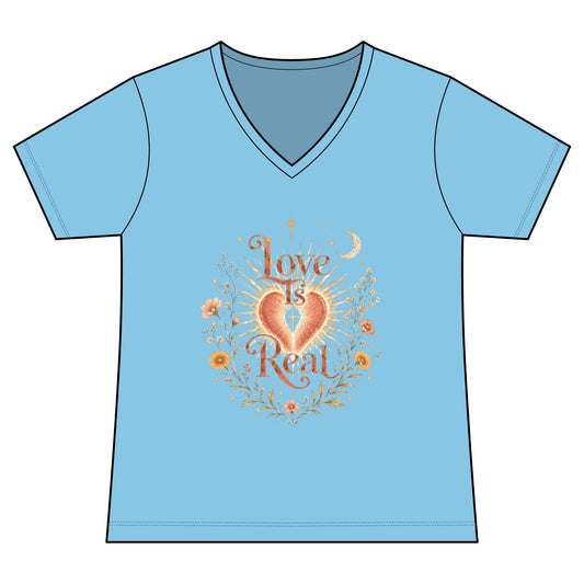 Love is Real Women's V-Neck Tee