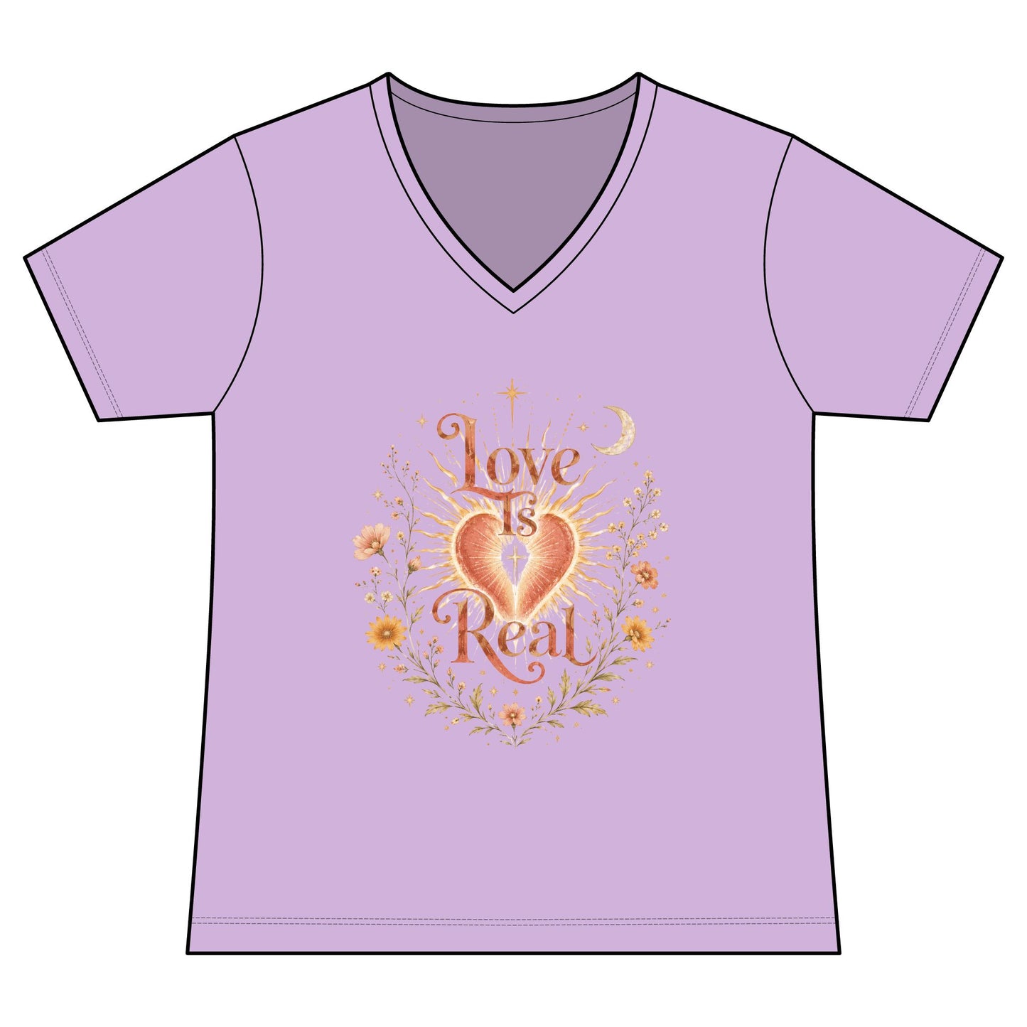 Love is Real Women's V-Neck Tee