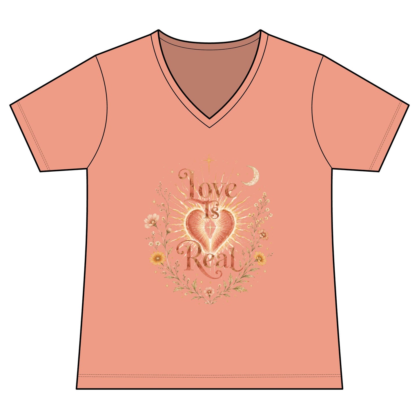 Love is Real Women's V-Neck Tee