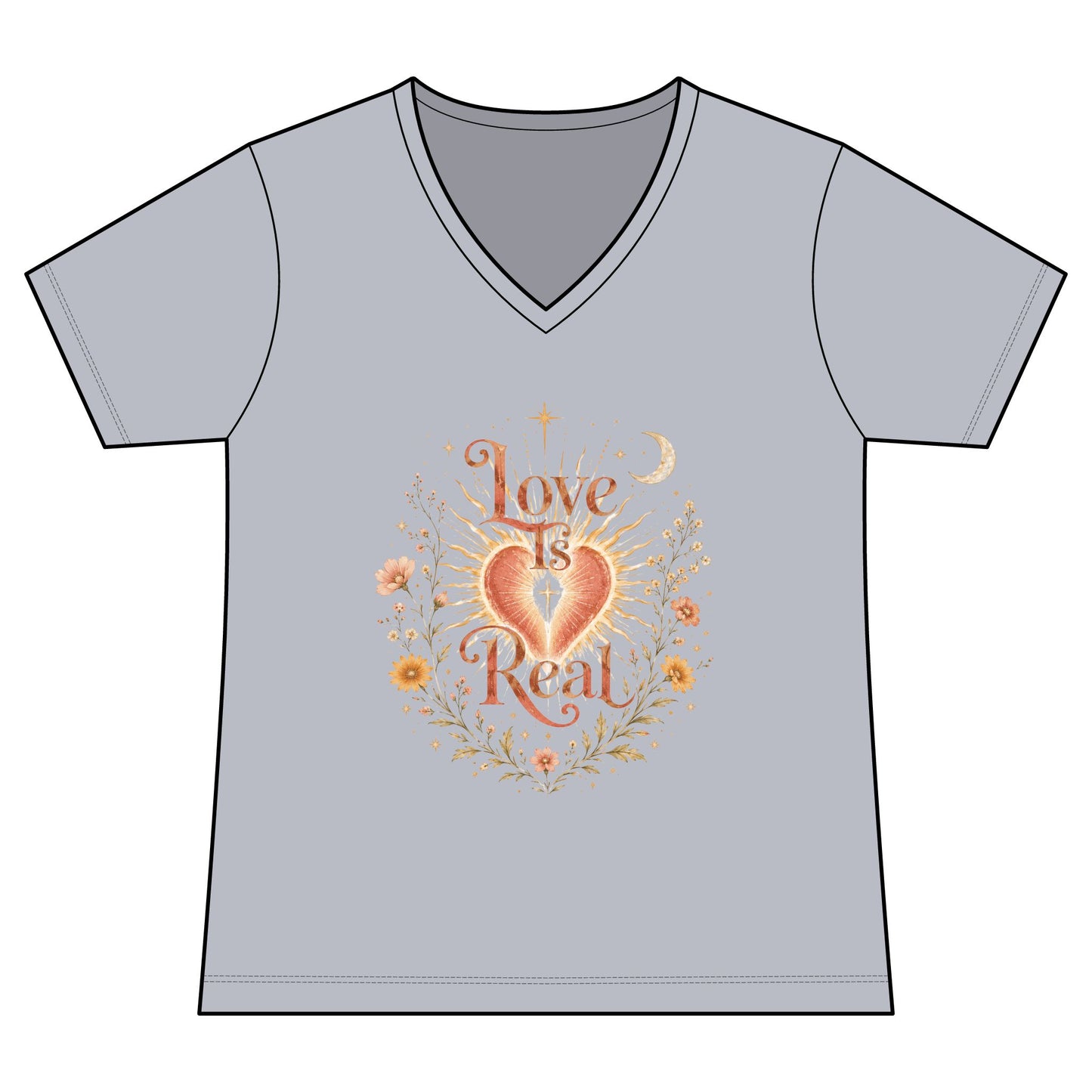 Love is Real Women's V-Neck Tee