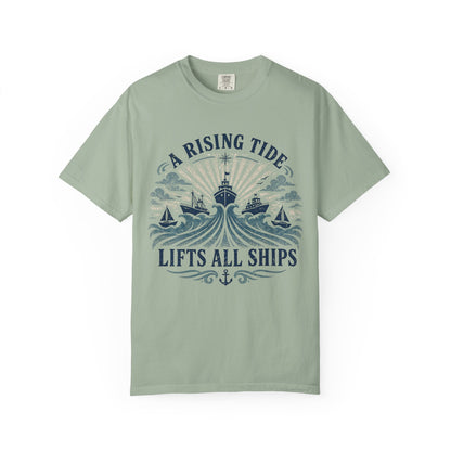 T-Shirt — "A Rising Tide Lifts All Ships" Nautical Graphic Tee