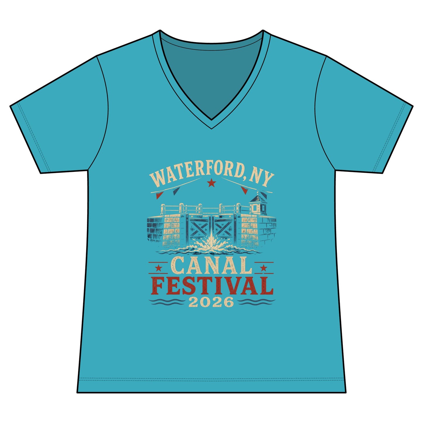 Women's Graphic V‑Neck Tee  "Waterford Canal Festival 2026"