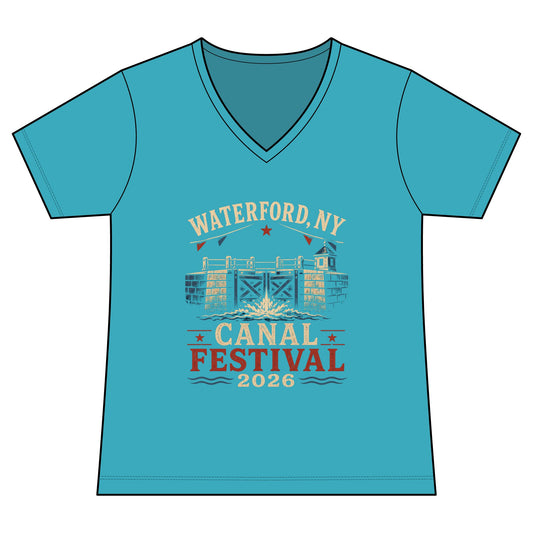 Women's Graphic V‑Neck Tee  "Waterford Canal Festival 2026"