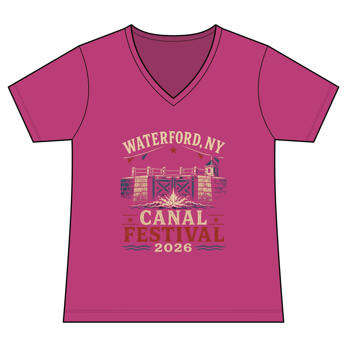 Women's Graphic V‑Neck Tee  "Waterford Canal Festival 2026"