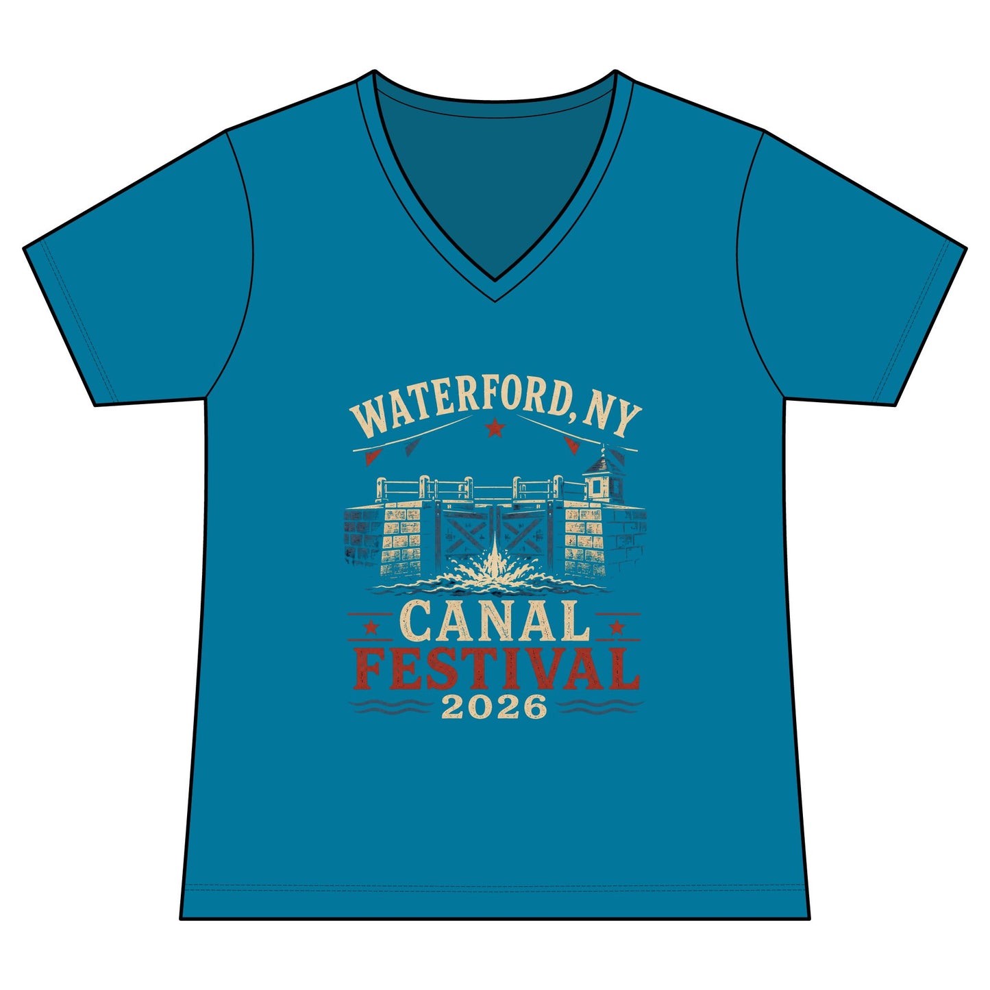 Women's Graphic V‑Neck Tee  "Waterford Canal Festival 2026"