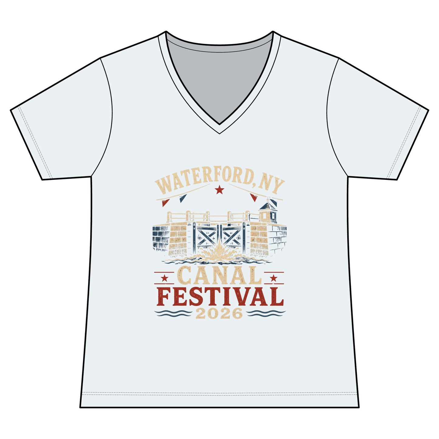 Women's Graphic V‑Neck Tee  "Waterford Canal Festival 2026"