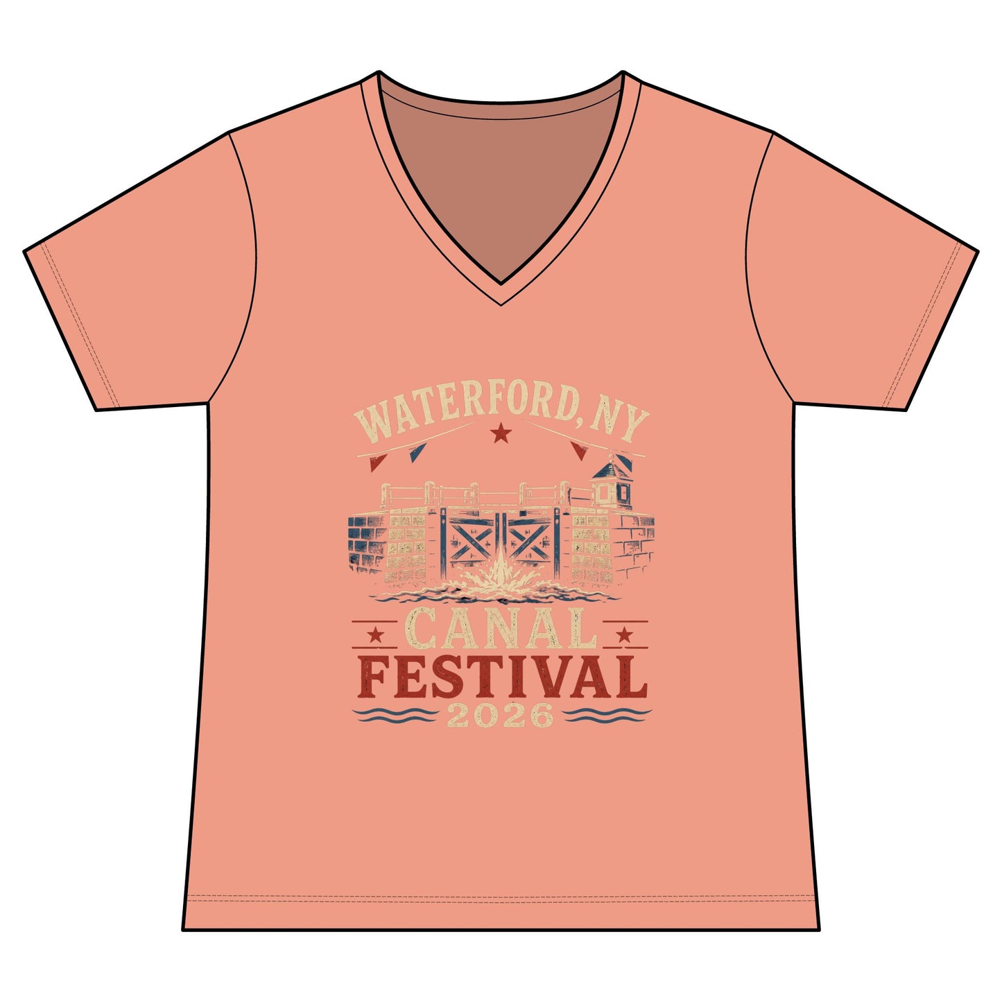 Women's Graphic V‑Neck Tee  "Waterford Canal Festival 2026"