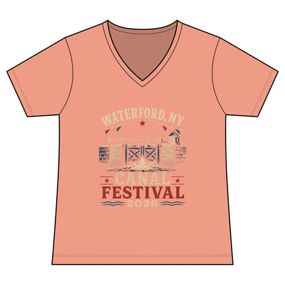 Women's Graphic V‑Neck Tee  "Waterford Canal Festival 2026"