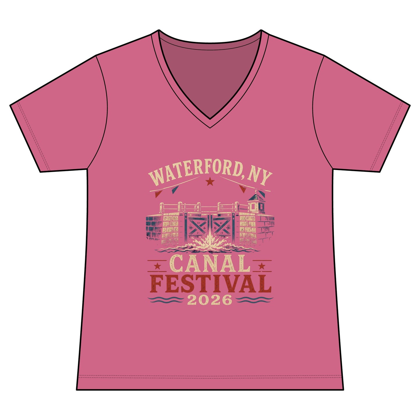 Women's Graphic V‑Neck Tee  "Waterford Canal Festival 2026"