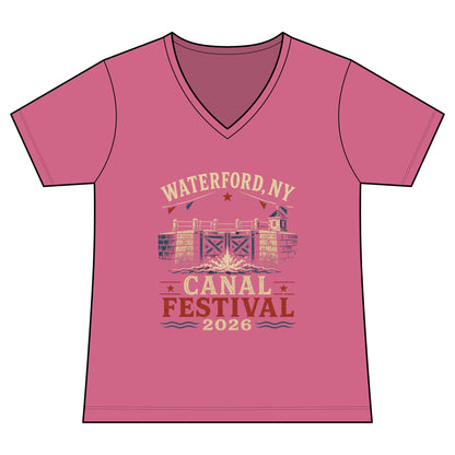 Women's Graphic V‑Neck Tee  "Waterford Canal Festival 2026"