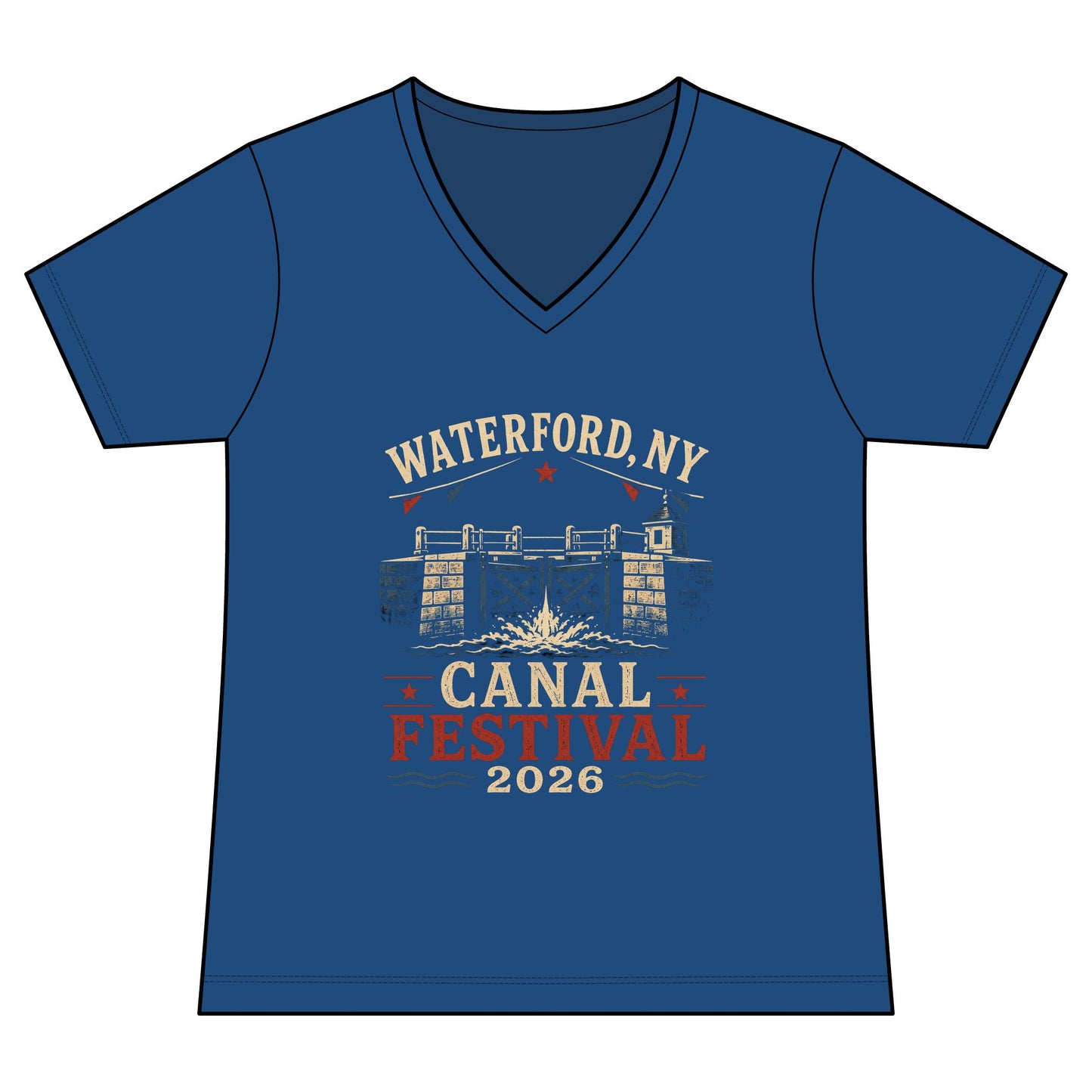 Women's Graphic V‑Neck Tee  "Waterford Canal Festival 2026"