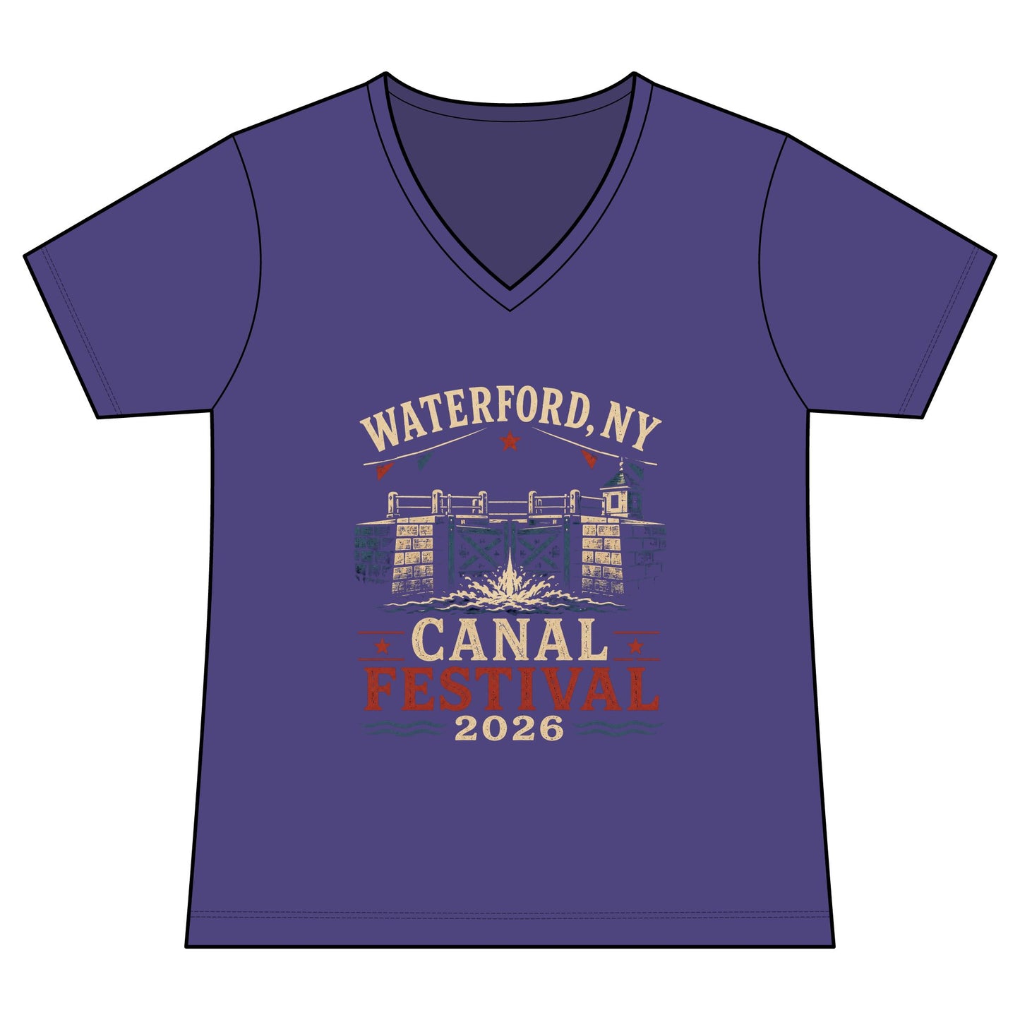 Women's Graphic V‑Neck Tee  "Waterford Canal Festival 2026"