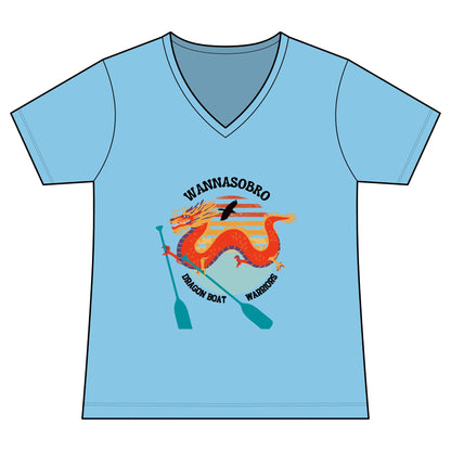 Dragon Boat Crew Women's V-Neck Tee — "WANNASOBRO" Team Paddle Shirt