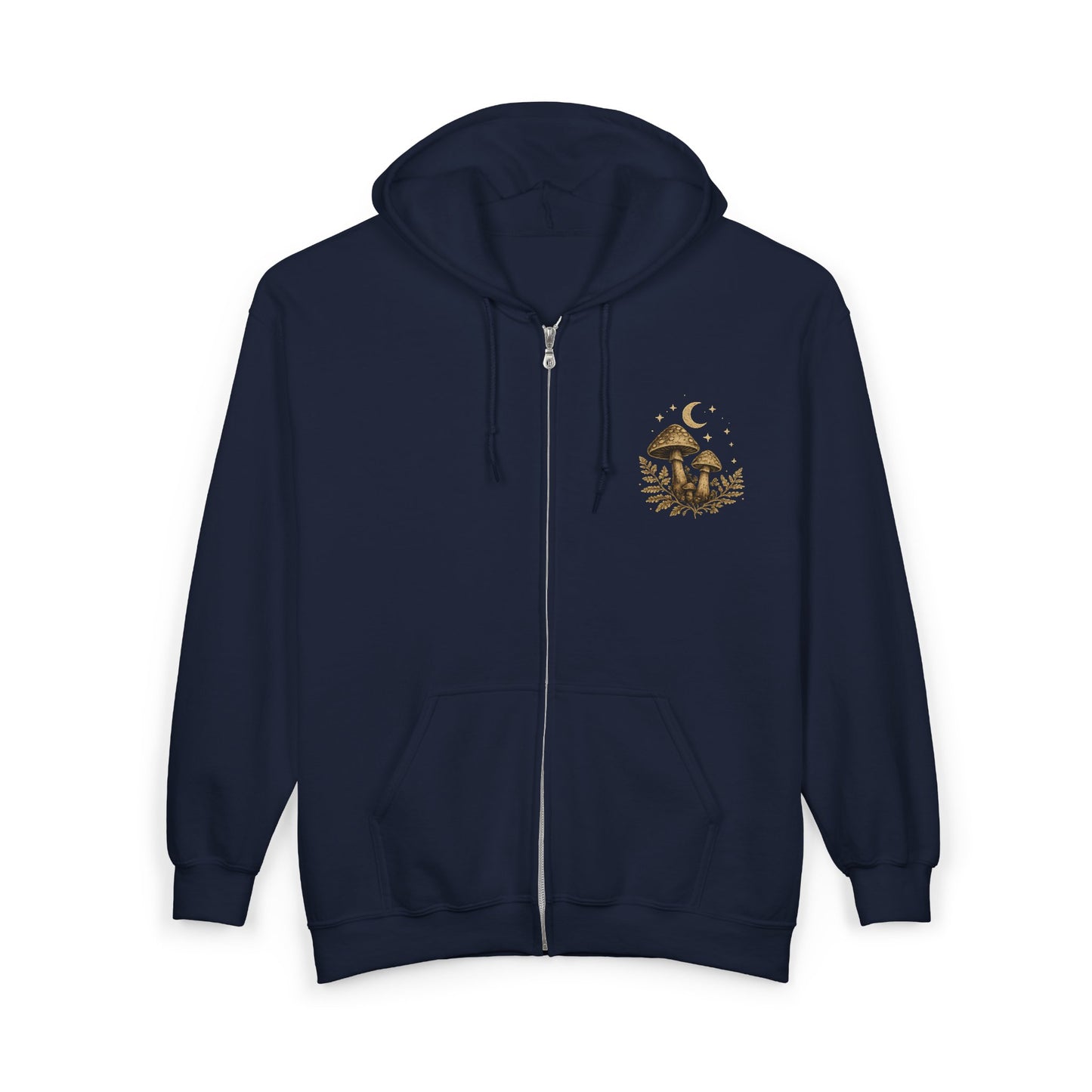 Mush Love Zip Hoodie - Mycelium Forest Full‑Zip Sweatshirt