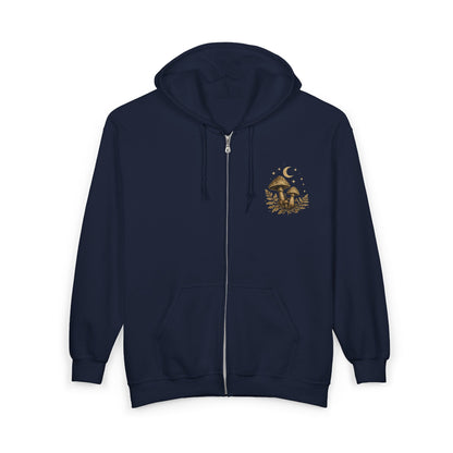 Mush Love Zip Hoodie - Mycelium Forest Full‑Zip Sweatshirt