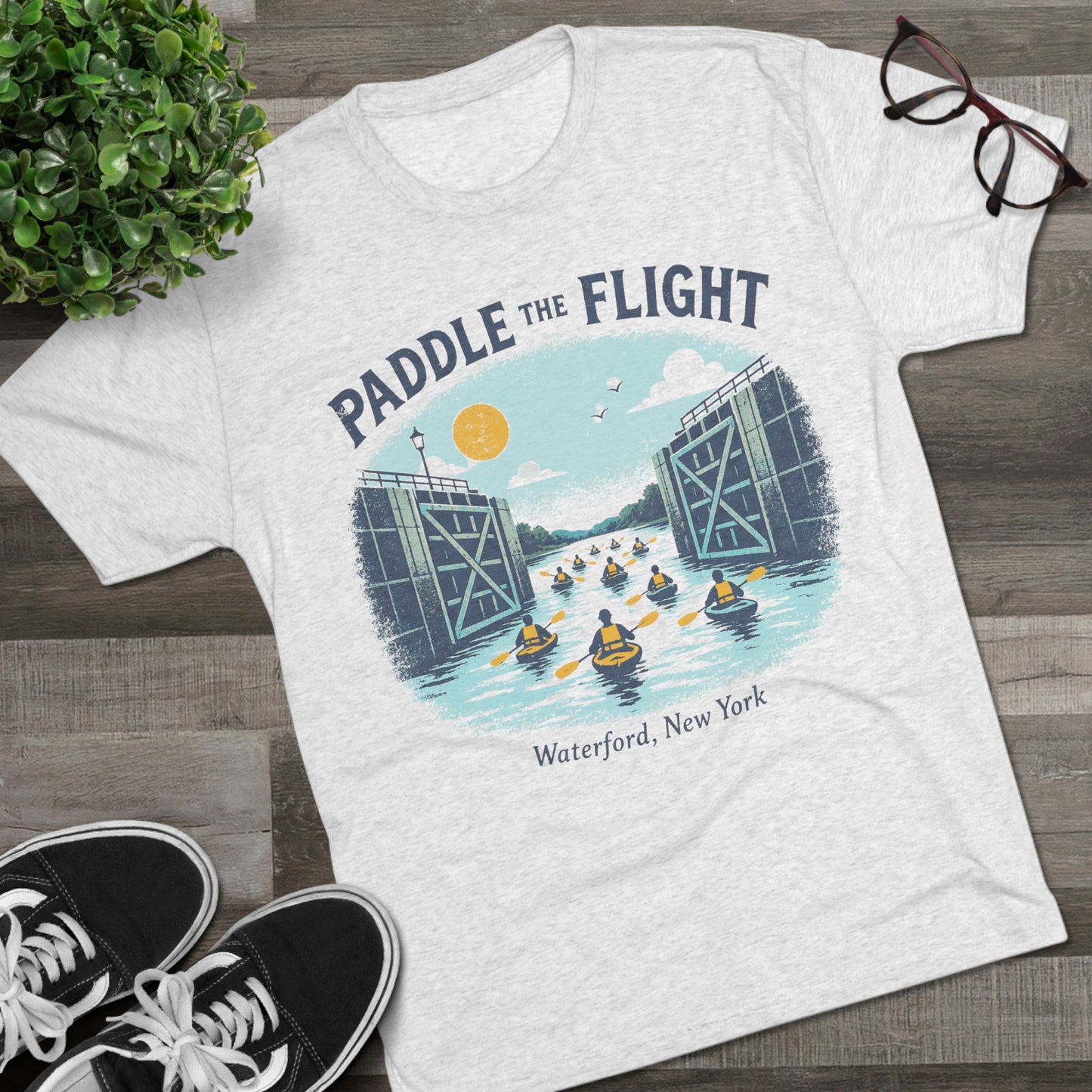 Paddle the Flight Kayak T-Shirt - Waterford New York Canal Paddle Crew Tee