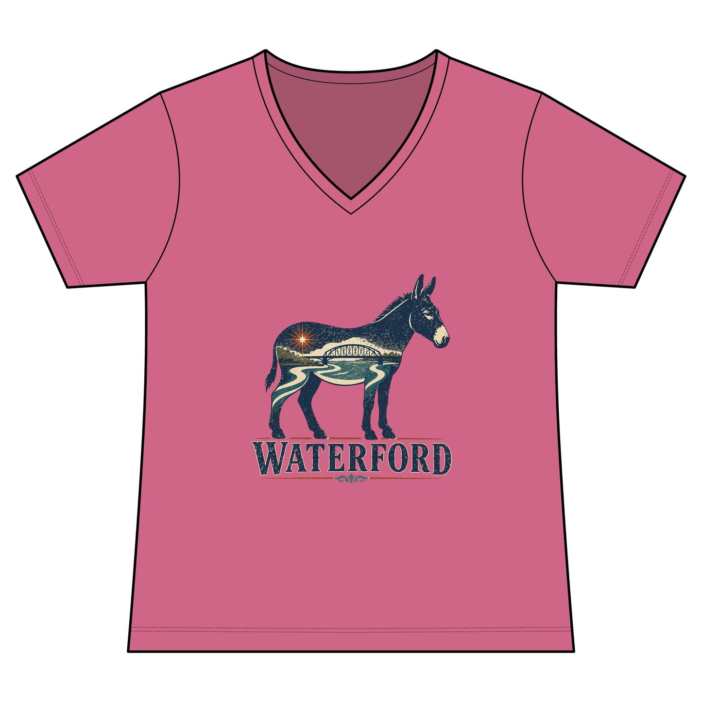 Waterford Erie Canal V-Neck Women's Tee