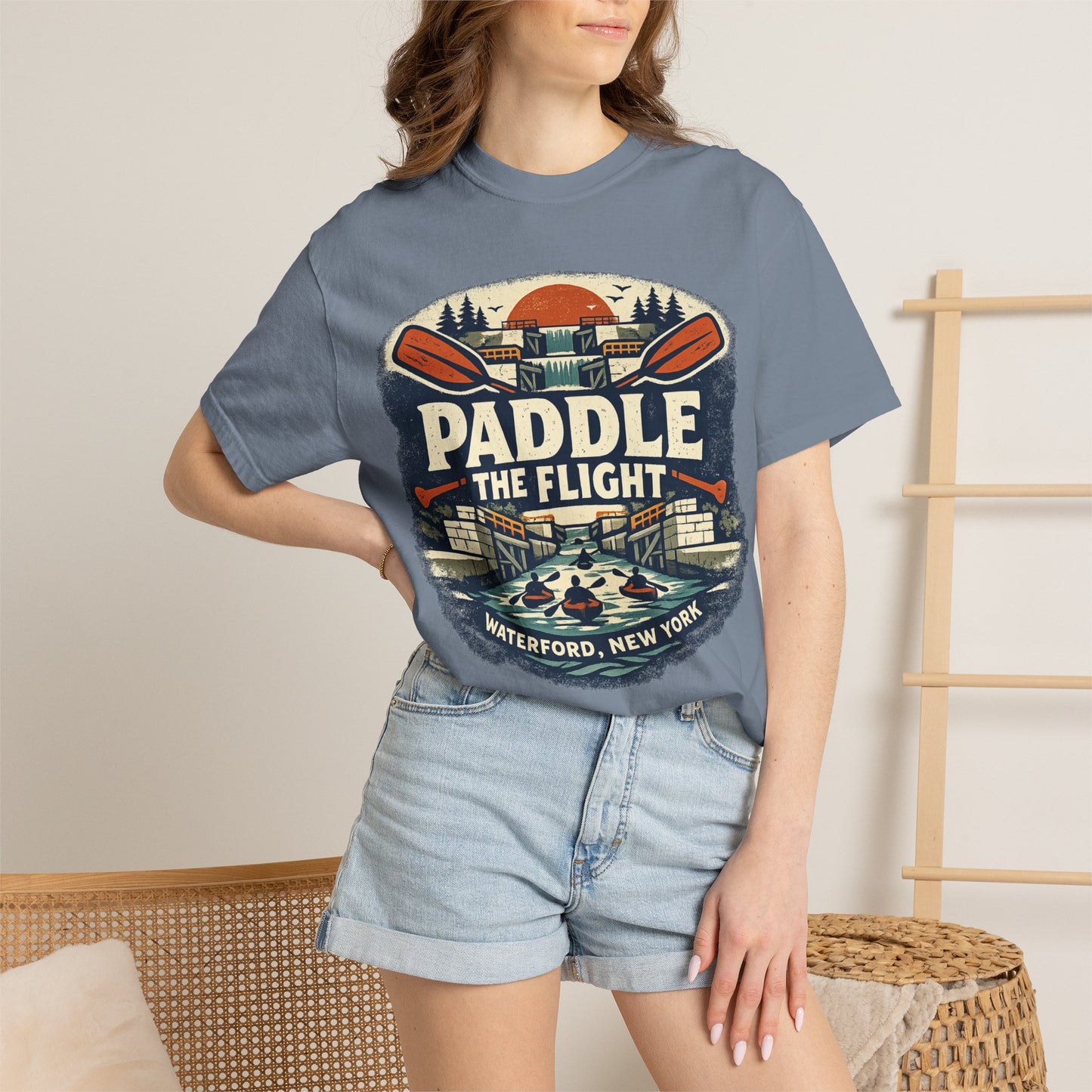 Paddle The Flight T-Shirt - Waterford NY Canoe & Kayak Graphic