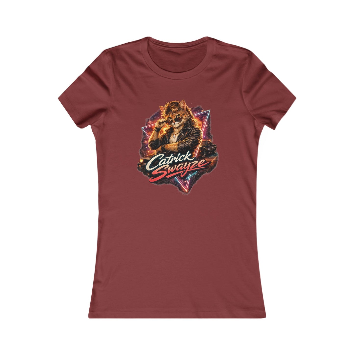 Women's Catrick Swayze Tee  - Retro Cat Graphic T-Shirt