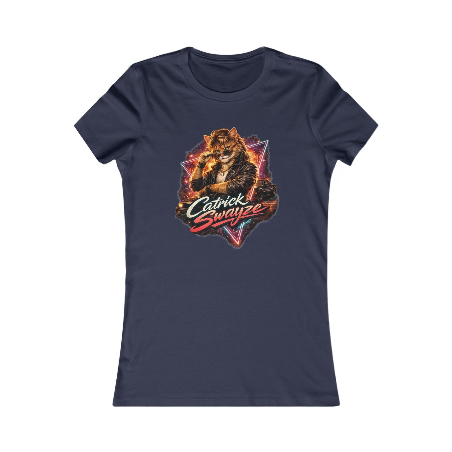 Women's Catrick Swayze Tee  - Retro Cat Graphic T-Shirt