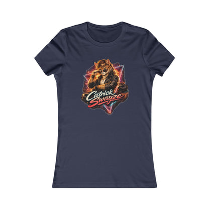 Women's Catrick Swayze Tee  - Retro Cat Graphic T-Shirt