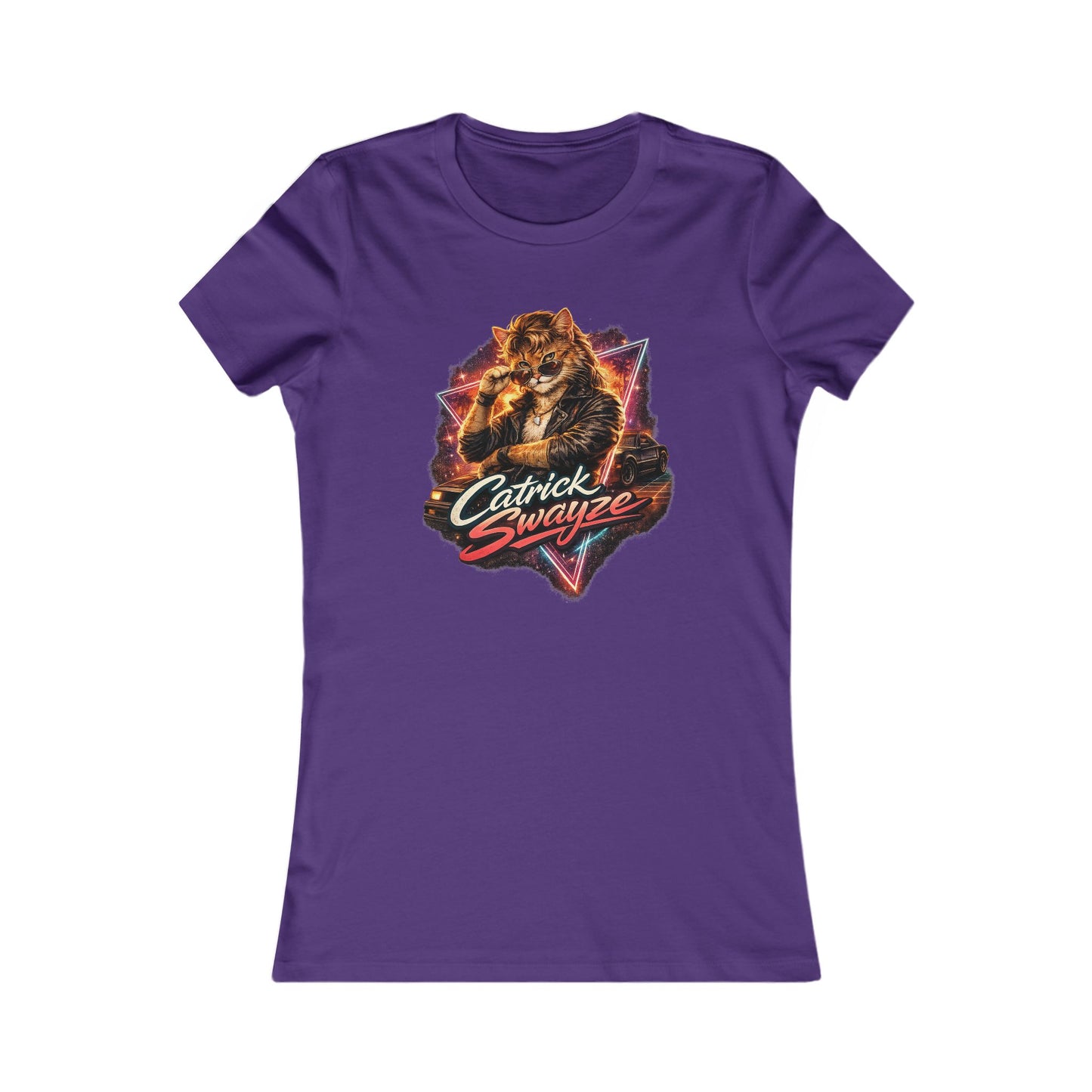 Women's Catrick Swayze Tee  - Retro Cat Graphic T-Shirt