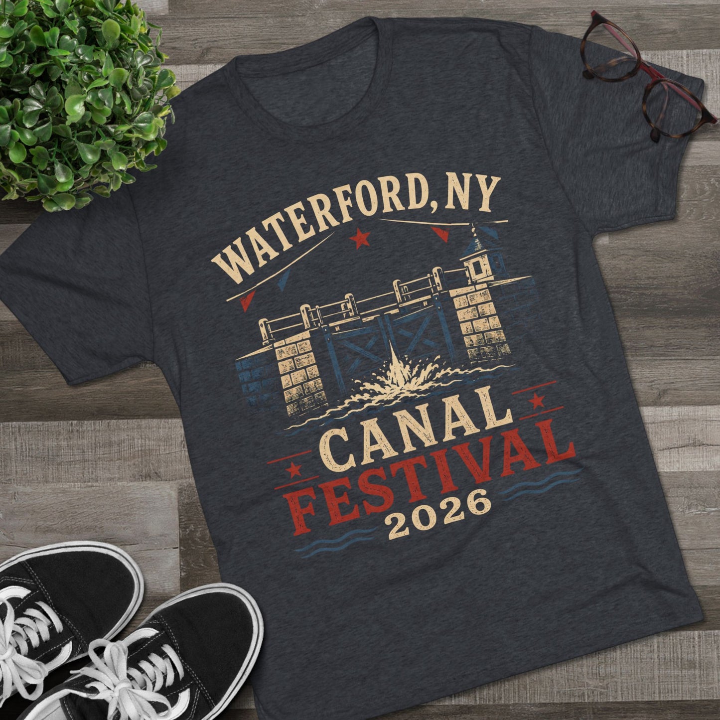 Canal Festival T‑Shirt — Waterford NY 2026 Vintage Canal Lock Tee