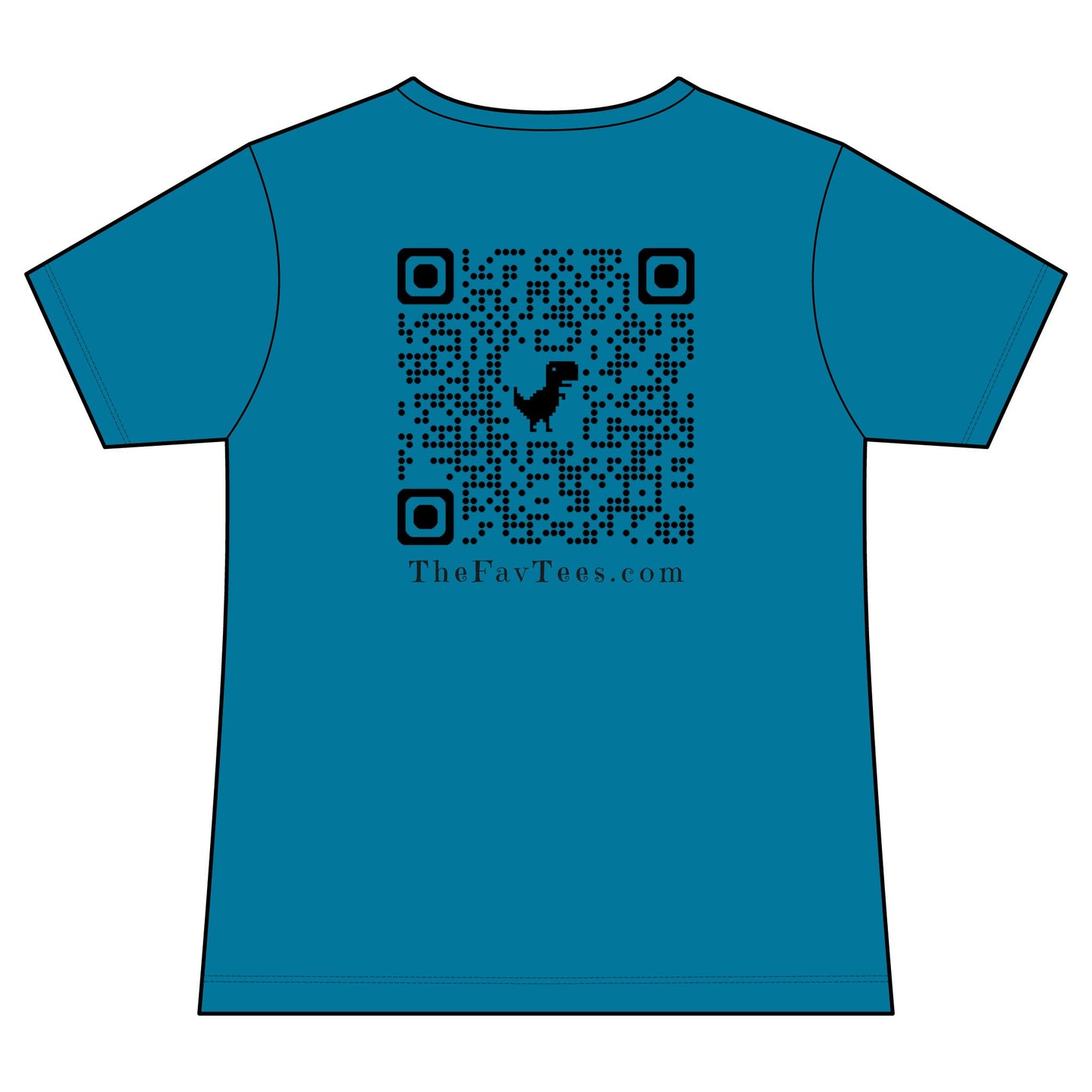 Women's V-Neck Tee - TheFavTees Logo & QR Code