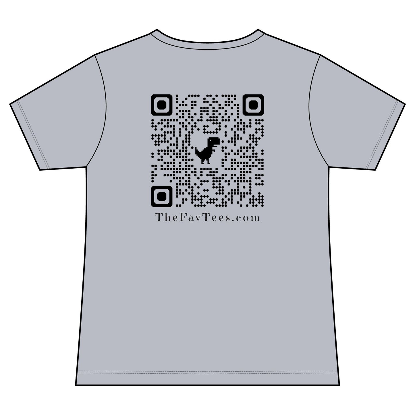 Women's V-Neck Tee - TheFavTees Logo & QR Code