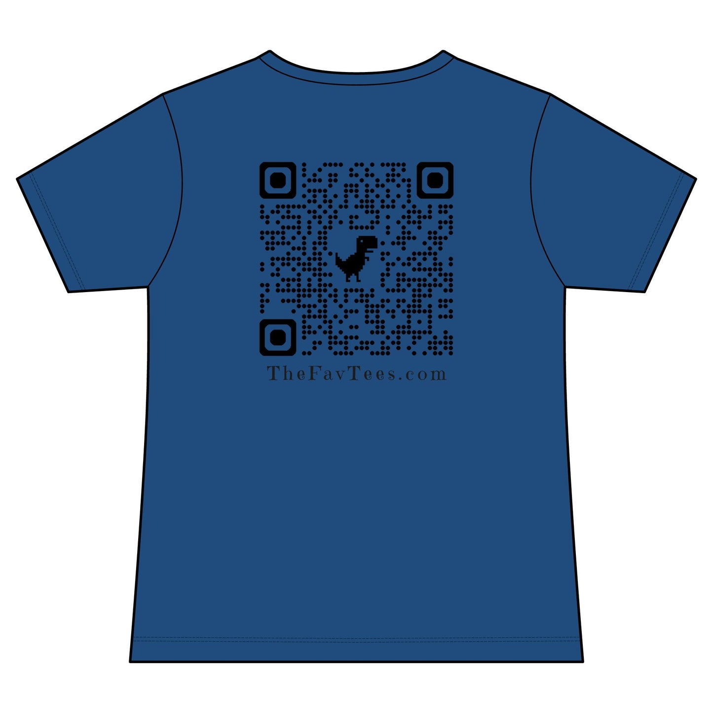 Women's V-Neck Tee - TheFavTees Logo & QR Code
