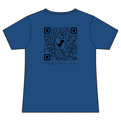 Women's V-Neck Tee - TheFavTees Logo & QR Code