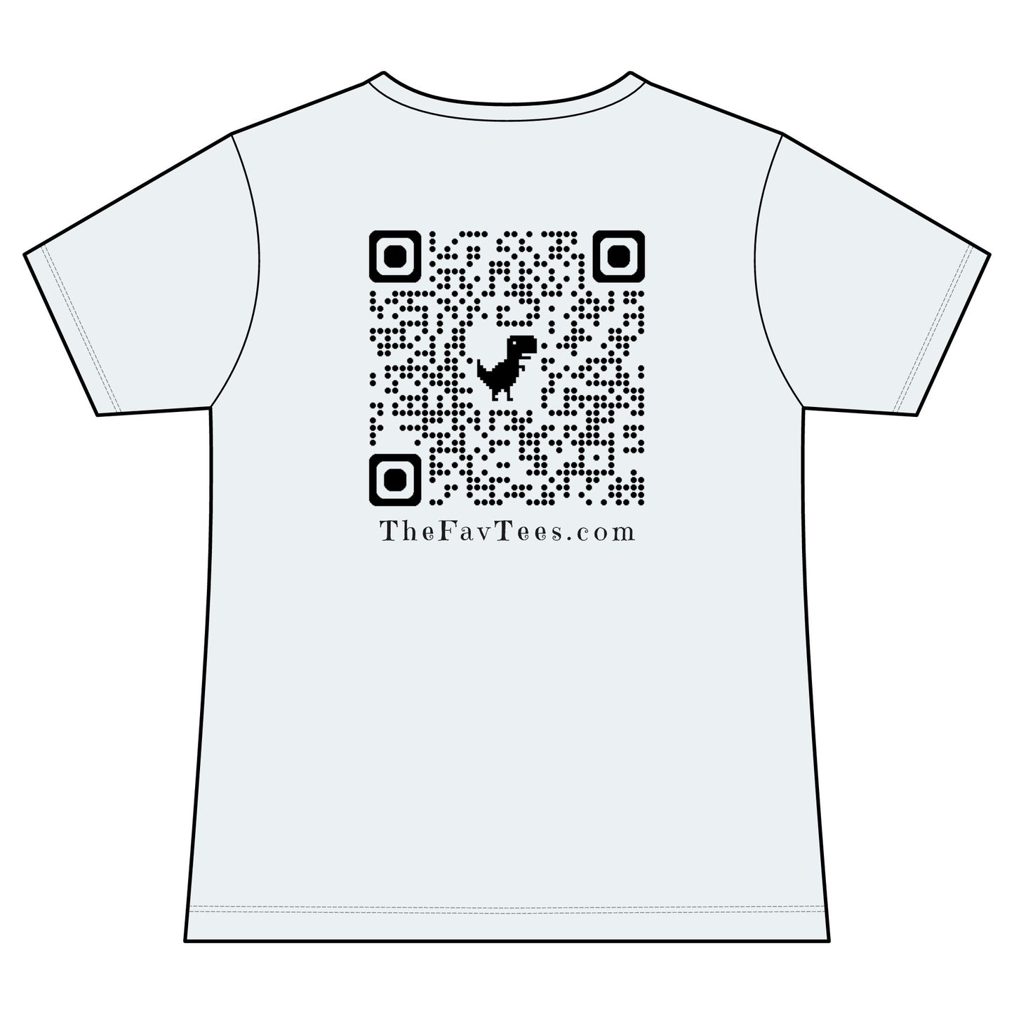 Women's V-Neck Tee - TheFavTees Logo & QR Code