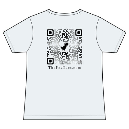 Women's V-Neck Tee - TheFavTees Logo & QR Code