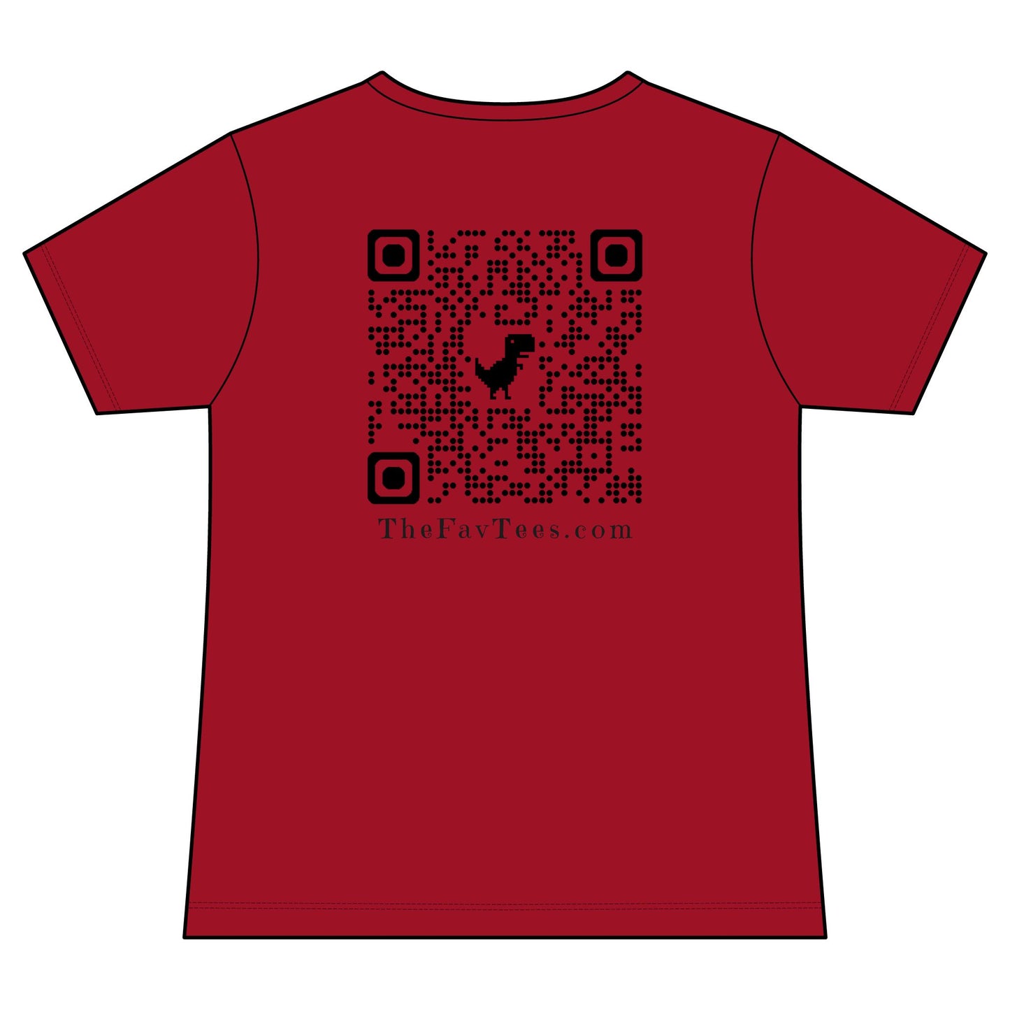 Women's V-Neck Tee - TheFavTees Logo & QR Code