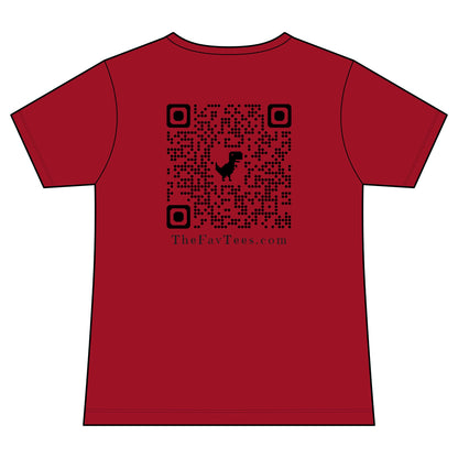Women's V-Neck Tee - TheFavTees Logo & QR Code