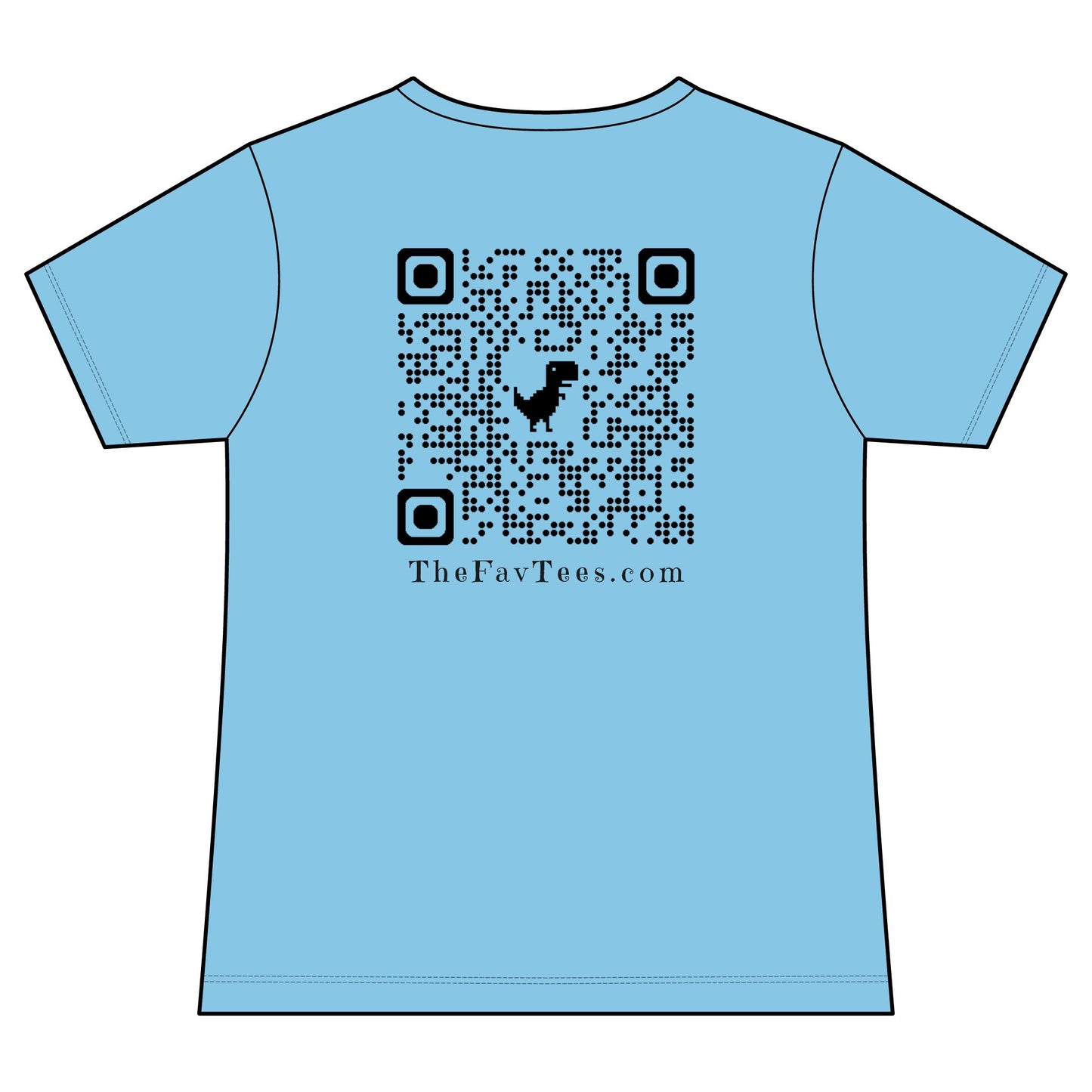 Women's V-Neck Tee - TheFavTees Logo & QR Code
