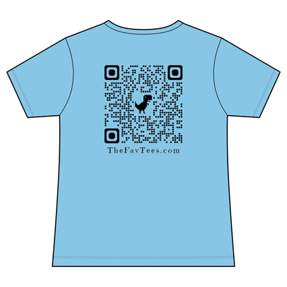 Women's V-Neck Tee - TheFavTees Logo & QR Code