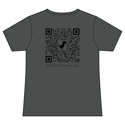 Women's V-Neck Tee - TheFavTees Logo & QR Code