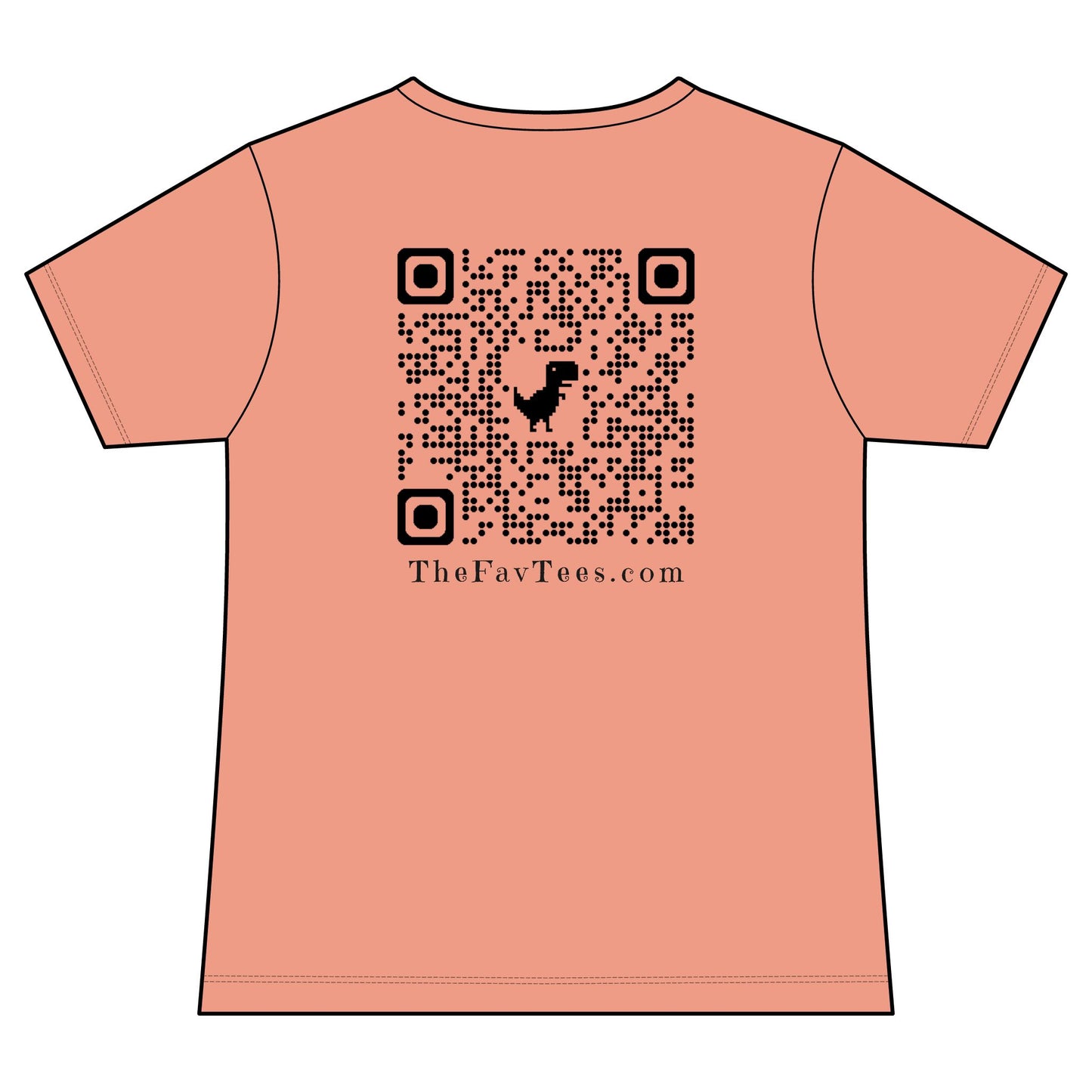 Women's V-Neck Tee - TheFavTees Logo & QR Code