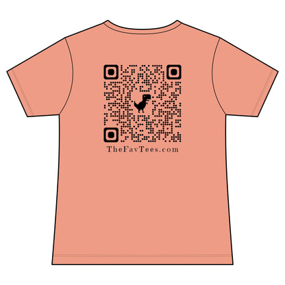 Women's V-Neck Tee - TheFavTees Logo & QR Code