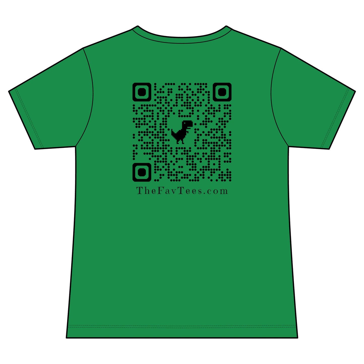 Women's V-Neck Tee - TheFavTees Logo & QR Code