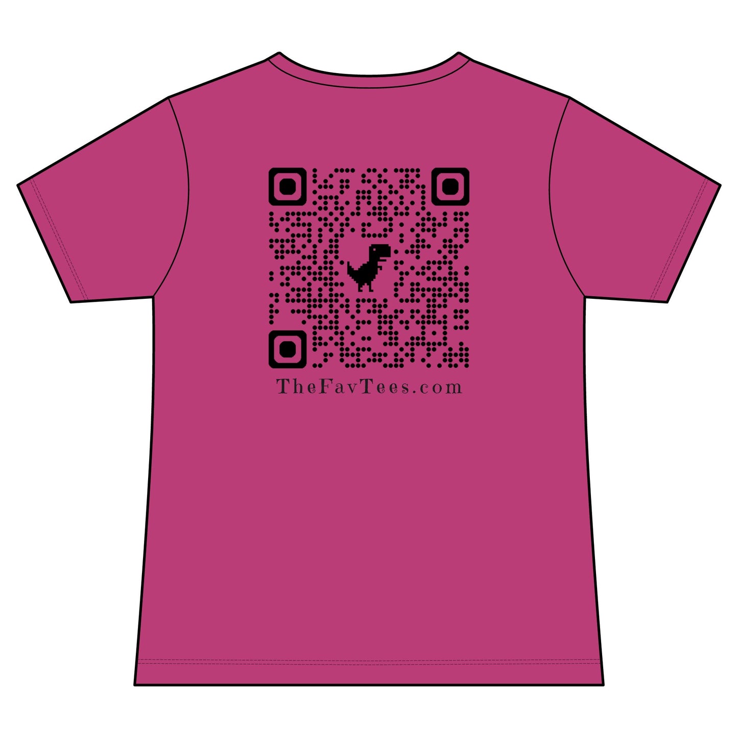 Women's V-Neck Tee - TheFavTees Logo & QR Code