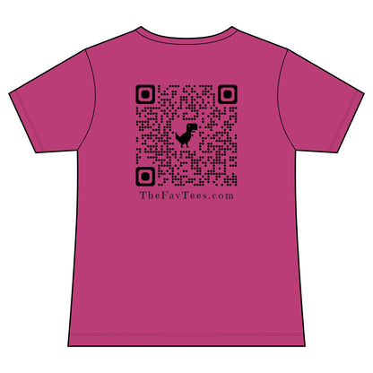 Women's V-Neck Tee - TheFavTees Logo & QR Code