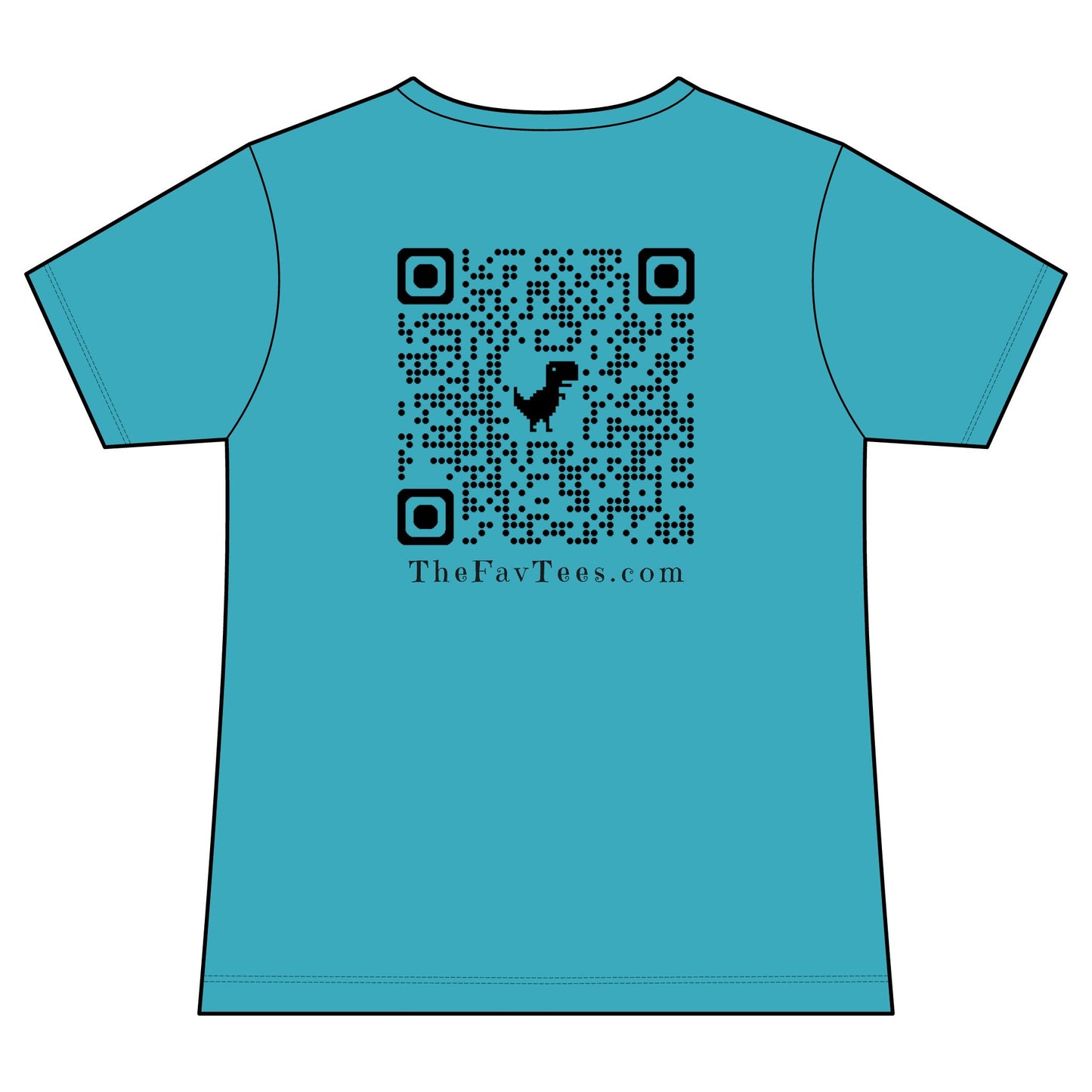 Women's V-Neck Tee - TheFavTees Logo & QR Code